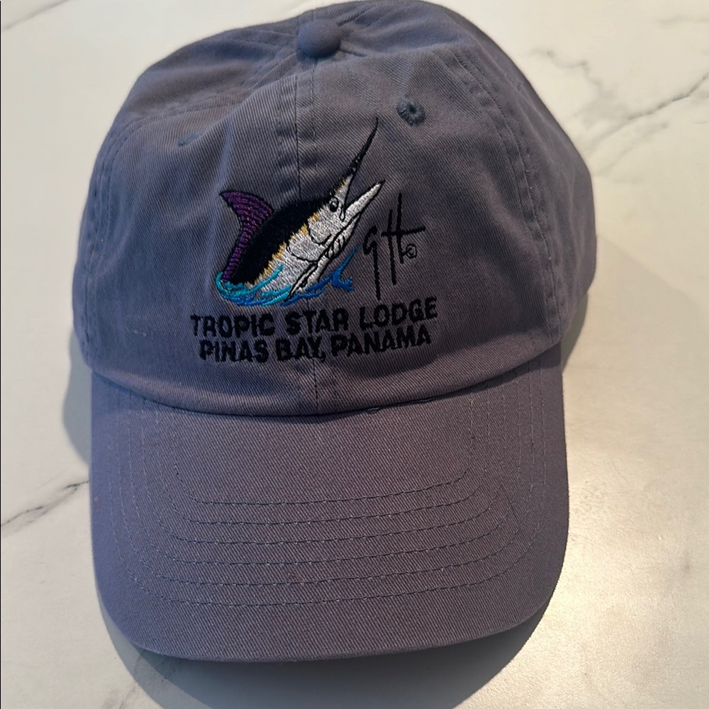 Gray Fish Embroidered Cap